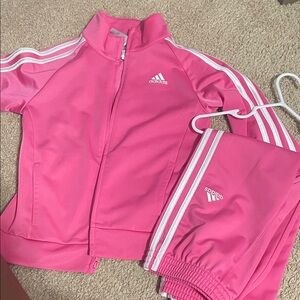 Adidas Kids Pink and White Dance Tracksuit